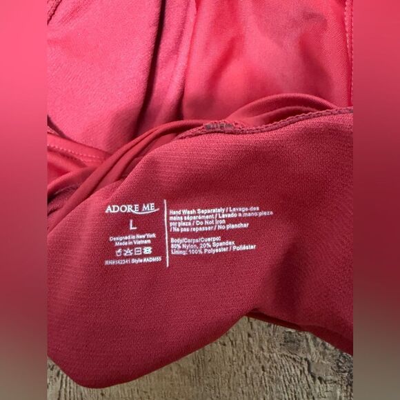 Red Adore Me Jade Unlined Dark Red One Piece Swim Suit with Low back Large NWT - Picture 11 of 13
